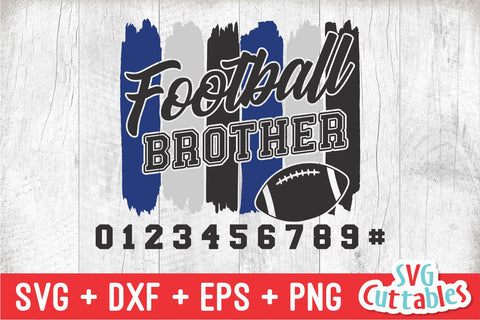 Football Brother svg - Football Cut File - svg - dxf - eps - png - Football Cut File - Brush Stroke - Silhouette - Cricut - Digital Download SVG Svg Cuttables 