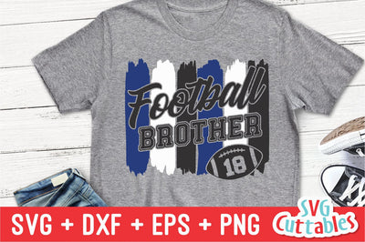 Football Brother svg - Football Cut File - svg - dxf - eps - png - Football Cut File - Brush Stroke - Silhouette - Cricut - Digital Download SVG Svg Cuttables 