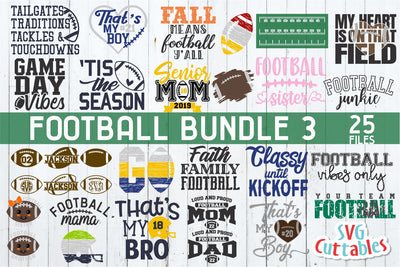 Football Bundle 3 SVG Svg Cuttables