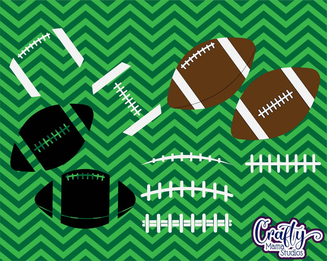 Football Bundle - Football Silhouette - Football Seams Svg SVG Crafty Mama Studios 
