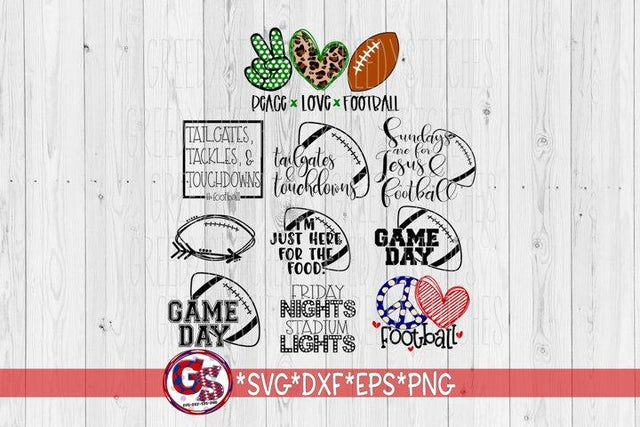 Football Bundle SVG DXF EPS PNG SVG Greedy Stitches 