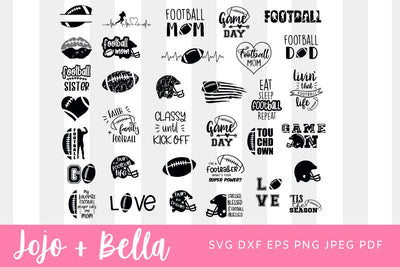 Football Bundle SVG, Football Game Day svg, Funny Footbal Sayings, Football svg Designs, Football Mom Dad Sister SVG, Instant Download SVG Jojo&Bella 