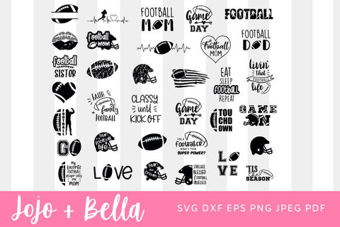 Football Bundle SVG, Football Game Day svg, Funny Footbal Sayings, Football svg Designs, Football Mom Dad Sister SVG, Instant Download SVG Jojo&Bella 