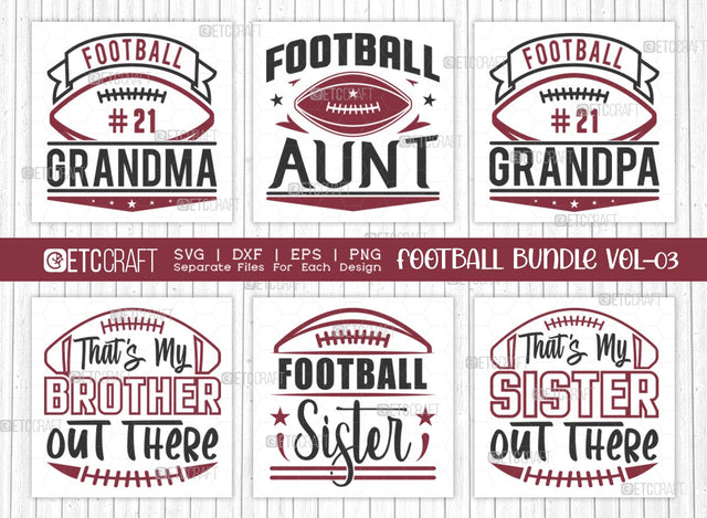 Football Bundle Vol-03 SVG | Sports Svg | Football Grandma Svg | Football Grandpa Svg | Football Life Svg | Football Quote Design SVG ETC Craft 