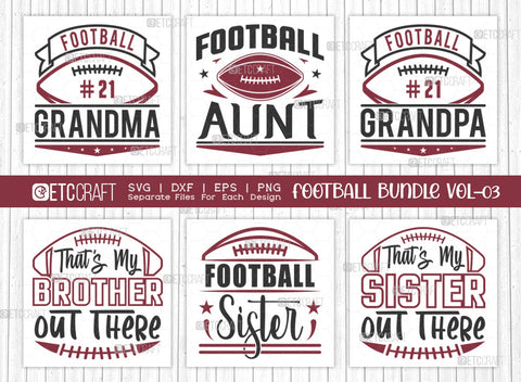 Football Bundle Vol-03 SVG | Sports Svg | Football Grandma Svg | Football Grandpa Svg | Football Life Svg | Football Quote Design SVG ETC Craft 