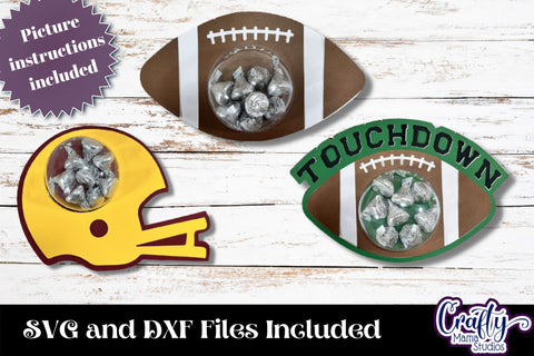 Football Candy Dome Holder, Football Sports Candy Bundle Svg SVG Crafty Mama Studios 