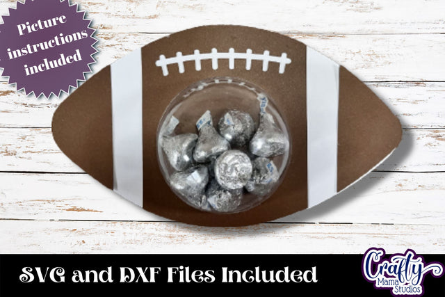 Football Candy Dome Holder, Football Sports Candy Ornament SVG Crafty Mama Studios 