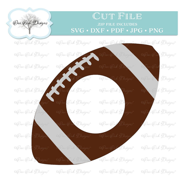 Football Circle Monogram Frame SVG One Oak Designs 