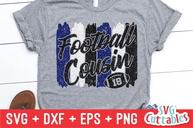 Football Cousin Brush Strokes | SVG Cut File SVG Svg Cuttables 