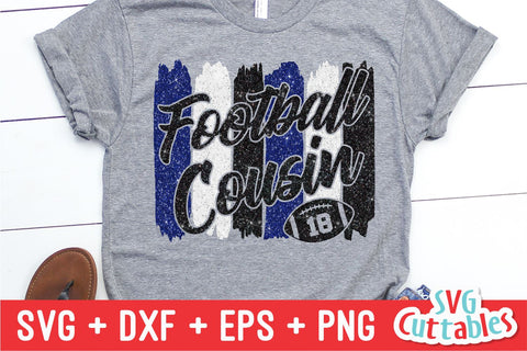 Football Cousin Brush Strokes | SVG Cut File SVG Svg Cuttables 
