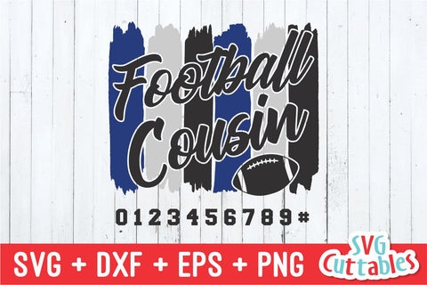 Football Cousin Brush Strokes | SVG Cut File SVG Svg Cuttables 