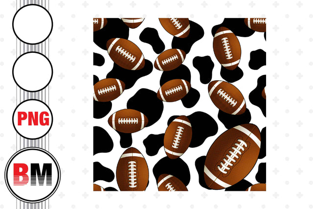Football Cow Seamless Pattern PNG Files Sublimation BMDesign 