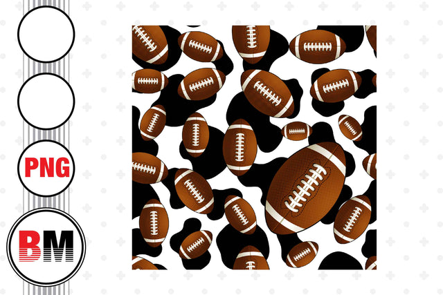 Football Cow Seamless Pattern PNG Files Sublimation BMDesign 