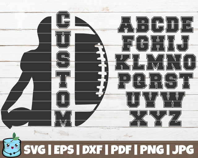 Football Custom Frame - Alphabet Included SVG MintyMarshmallows 