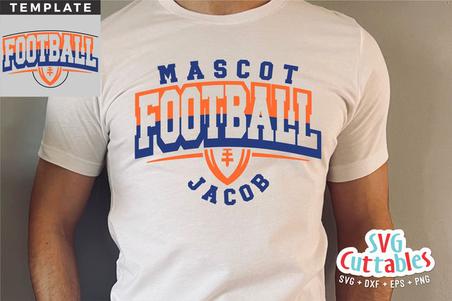 Football Cut File - Football Template 0060 - svg - eps - dxf - Football Shirt Design - Silhouette - Cricut cut file, Digital download SVG Svg Cuttables 