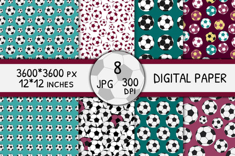 Football Digital Paper | JPG Soccer Patterns collection Digital Pattern AnnaViolet_store 
