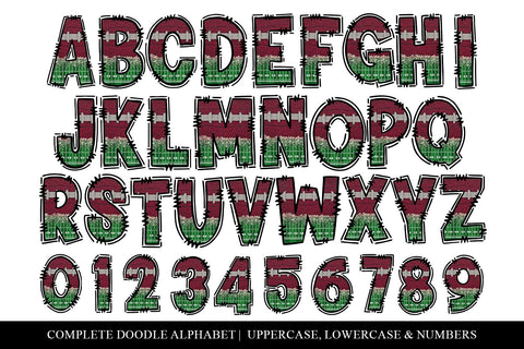 Football Doodle Letters, Football Sublimation Alphabet Set Sublimation BijouBay 