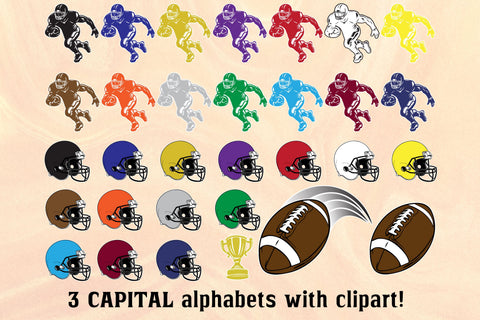 Football Doodle Letters PNG Sublimation Crafty Mama Studios 