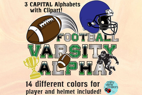 Football Doodle Letters PNG Sublimation Crafty Mama Studios 