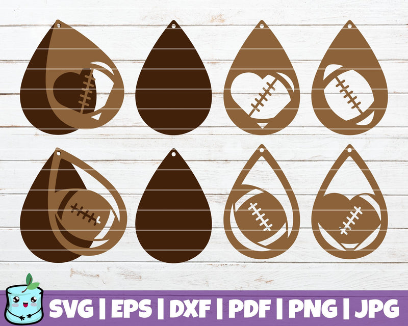 Football Earrings SVG MintyMarshmallows 