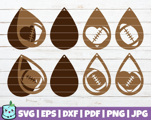 Football Earrings SVG MintyMarshmallows 