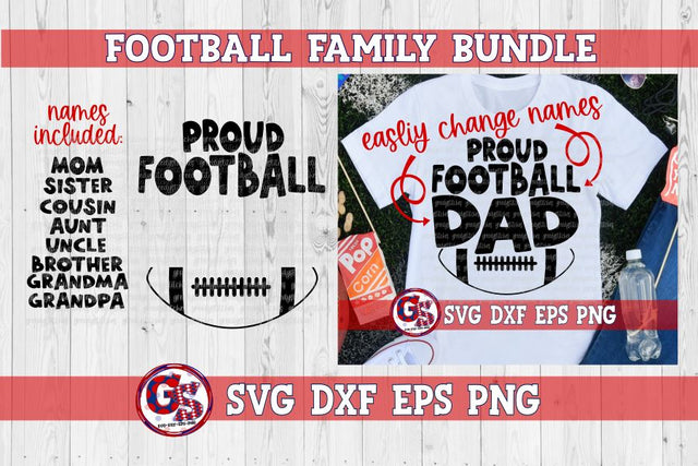 Football Family Bundle SVG DXF EPS PNG SVG Greedy Stitches 