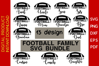 Football Family SVG Bundle Football SVG PNG PDF Cut File SVG Creativedesigntee 