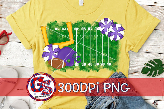 Football Field and Pom Poms PNG for Sublimation-Purple Sublimation Greedy Stitches 