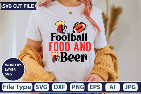 Football Food And Beer SVG Cut file SVGs,quotes-and-sayings,food-drink,mini-bundles,print-cut,on-sale, SVG DesignPlante 503 