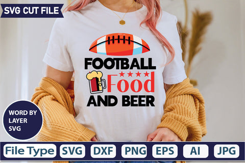 Football Food And Beer SVG Cut file SVGs,quotes-and-sayings,food-drink,mini-bundles,print-cut,on-sale, SVG DesignPlante 503 