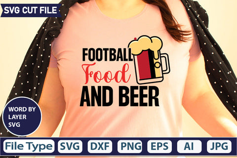 Football Food And Beer SVG Cut file SVGs,quotes-and-sayings,food-drink,mini-bundles,print-cut,on-sale, SVG DesignPlante 503 