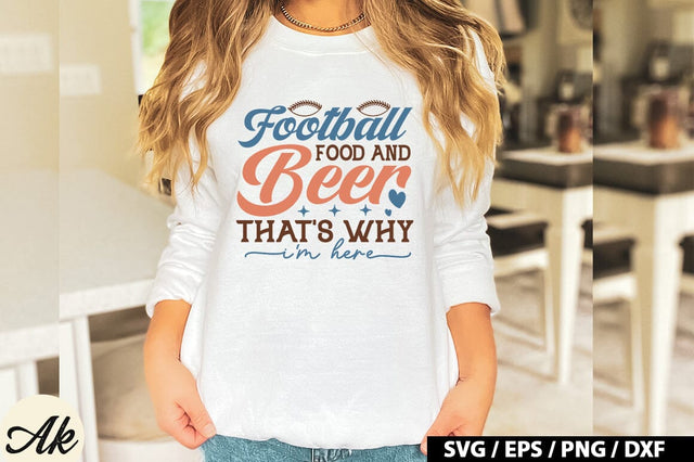 Football food and beer that's why i'm here Retro SVG SVG akazaddesign 