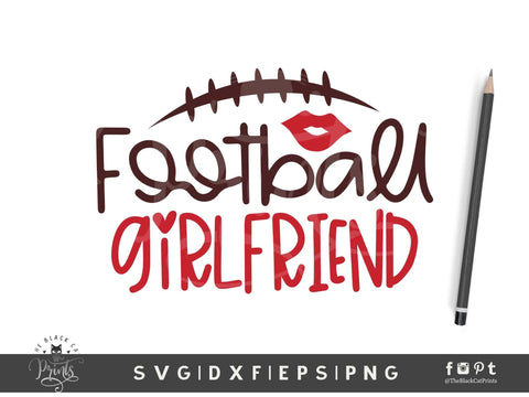 Football Girlfriend | Funny Football Cut File SVG TheBlackCatPrints 