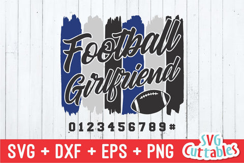 Football Girlfriend svg - Football Cut File - svg - dxf - eps - png - Brush Stroke - Silhouette - Cricut - Digital Download SVG Svg Cuttables 