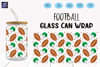 Football Glass Wrap | Football Libbey Glass Wrap SVG Angel Lynne Designs 