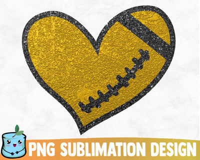 Football Gold Heart Sublimation Design Sublimation MintyMarshmallows 
