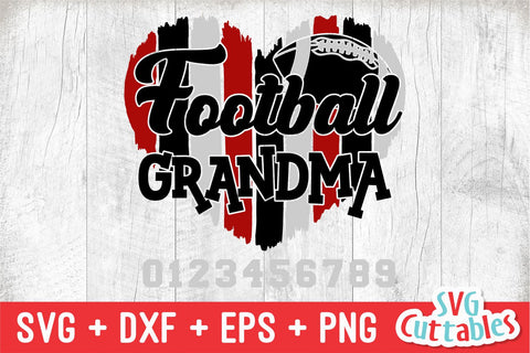 Football Grandma SVG | Football Heart Paint Strokes SVG Svg Cuttables 