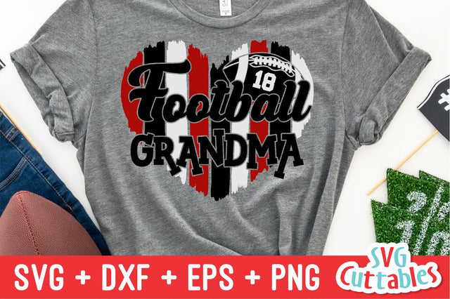 Football Grandma SVG | Football Heart Paint Strokes SVG Svg Cuttables 
