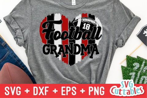 Football Grandma SVG | Football Heart Paint Strokes SVG Svg Cuttables 