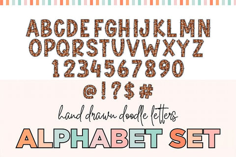 Football Hand Drawn Doodle Letter Alphabet Set Sublimation BijouBay 