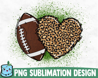 Football Heart Sublimation Design Sublimation MintyMarshmallows 