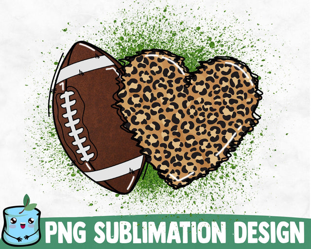 Football Heart Sublimation Design Sublimation MintyMarshmallows 