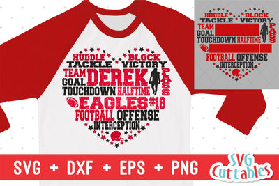 Football Heart Subway Art SVG Svg Cuttables 