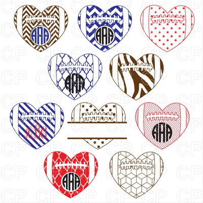 Football Heart SVG Bundle SVG cutperfectstudio