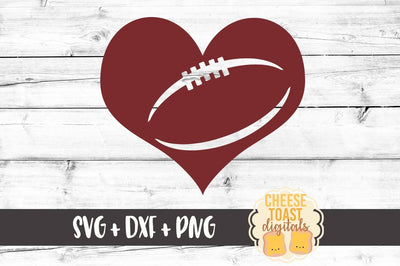 Football Heart SVG Cheese Toast Digitals 