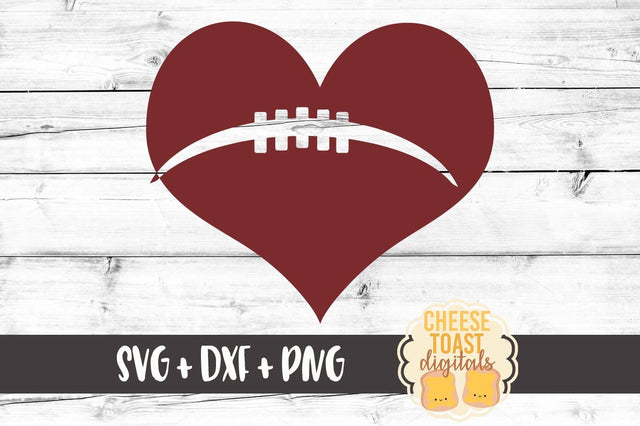 Football Heart SVG Cheese Toast Digitals 