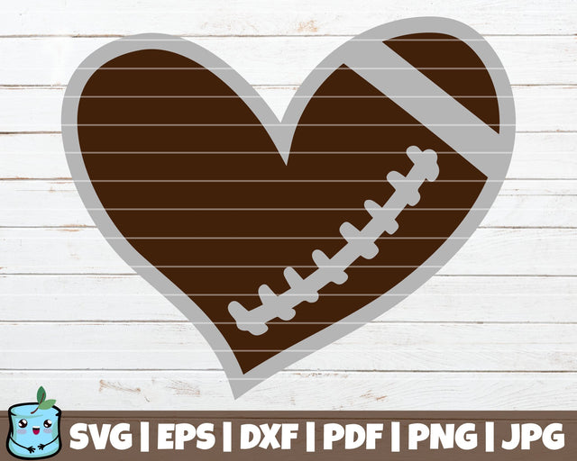 Football Heart SVG MintyMarshmallows 