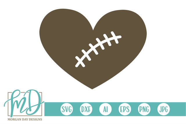 Football Heart SVG Morgan Day Designs 