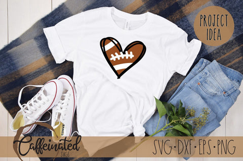 Football Heart SVG SVG Caffeinated SVGs 