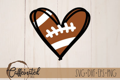 Football Heart SVG SVG Caffeinated SVGs 
